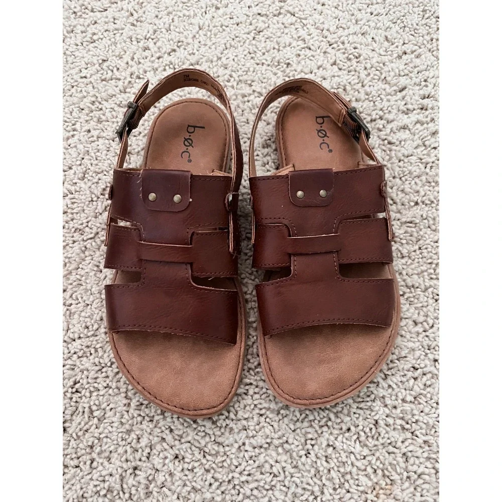 BOC Mara Slingback Sandals Womens Size 7 7M Brown Born Concept Boho